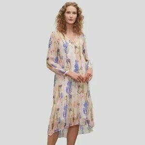 Club Monaco Floral Tiered Dress in Pink Mix Size SP